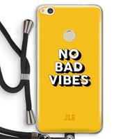 CaseCompany No Bad Vibes: Huawei Ascend P8 Lite (2017) Transparant Hoesje met koord