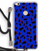 CaseCompany Blue Leopard: Huawei Ascend P8 Lite (2017) Transparant Hoesje met koord