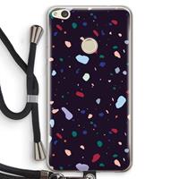 CaseCompany Dark Rounded Terrazzo: Huawei Ascend P8 Lite (2017) Transparant Hoesje met koord
