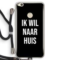 CaseCompany Ik wil naar huis - Zwart: Huawei Ascend P8 Lite (2017) Transparant Hoesje met koord