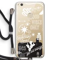 CaseCompany Good vibes: Huawei Ascend P8 Lite (2017) Transparant Hoesje met koord