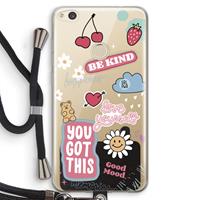 CaseCompany Positivity: Huawei Ascend P8 Lite (2017) Transparant Hoesje met koord