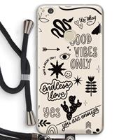 CaseCompany Good vibes: Huawei Ascend P8 Lite (2017) Transparant Hoesje met koord