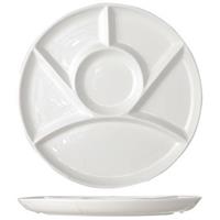 6x Porseleinen Fondueborden 6-vaks Rond 24 Cm - Gourmetborden