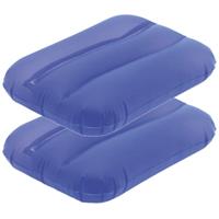 2x Opblaasbare kussentjes blauw 28 x 19 cm -