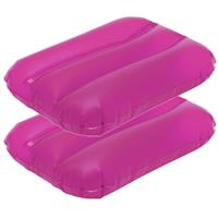 2x Opblaasbare kussentjes roze 28 x 19 cm -