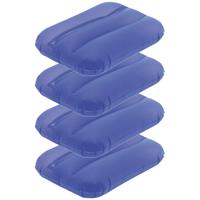 4x Opblaasbare kussentjes blauw 28 x 19 cm -