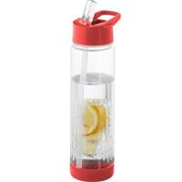 Rode drinkfles/waterfles met fruit infuser 740 ml -