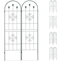 RELAXDAYS Rankgitter 2er Set, Metall, 180 x 50 cm, Vintage Rankhilfe Garten, Rundbogen & Spitze, zum Stecken, dunkelgrÃ¼n - 