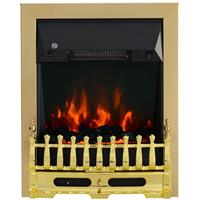 HOMCOM Elektrokamin mit Flammeneffekt und Heizfunktion gold 48 x 18,5 x 59 cm (LxBxH)   Kaminofen elektrischer Kamin Standkamin Wandkamin