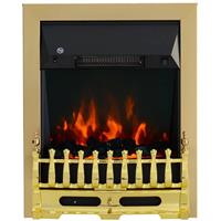 HOMCOM Elektrokamin mit Flammeneffekt und Heizfunktion gold 48 x 18,5 x 59 cm (LxBxH)   Kaminofen elektrischer Kamin Standkamin Wandkamin