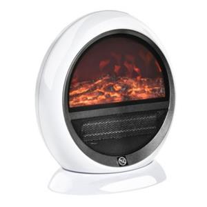 HOMCOM Elektrokamin Freistehender Kamin, Drehbares Design, Einstellbare Temperatur weiß