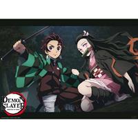 Abystyle Demon Slayer Tanjiro And Nezuko Fight Position Poster 52x38cm