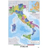 Grupo Erik Map Italia Physical Politic Poster 61x91,5cm