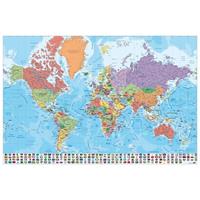 Grupo Erik Map World Es Physical Politic Poster 91,5x61cm