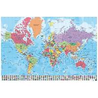 Grupo Erik Map World Pt Physical Politic Poster 91,5x61cm