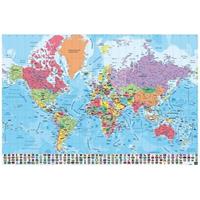 Grupo Erik Map World Pt Physical Politic Poster 91,5x61cm