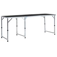 vidaXL Campingtafel inklapbaar 180x60 cm aluminium grijs