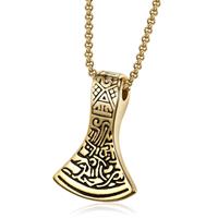 Mendes Heren ketting  Edelstaal Thor Viking Axe Goudkleurig