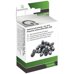 Quadrios 2102CA126 Kabelverschraubung Sortiment M12 PA66 Schwarz 1 Set