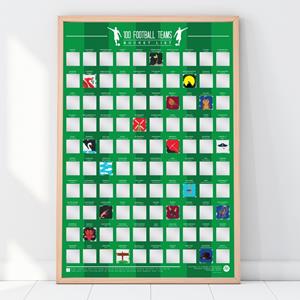 100 Football Teams Scratch Off Bucket List Poster