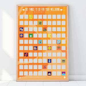 Gift Republic 100 Things To Do For Your Wellbeing Scratch Off Bucket List Poster