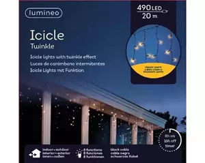 Lumineo led icicle lights 20M - 490L klassiek warm