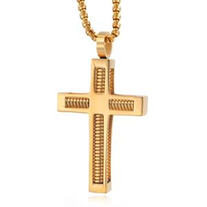Mendes Schakelketting Heren Venetiaans met Goudkleurig Kruis Kettinghanger