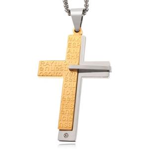Mendes Mannen Venetiaanse Schakelketting met Goud en Zilverkleurig Kruis