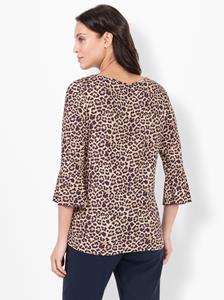 Shirt met print in aubergine/beige bedrukt van heine