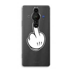 CaseCompany Middle finger white: Sony Xperia Pro-I Transparant Hoesje