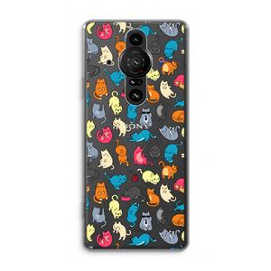 CaseCompany Kleurrijke katten: Sony Xperia Pro-I Transparant Hoesje