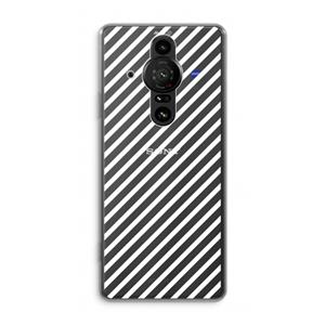 CaseCompany Strepen zwart-wit: Sony Xperia Pro-I Transparant Hoesje