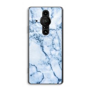 CaseCompany Blauw marmer: Sony Xperia Pro-I Transparant Hoesje