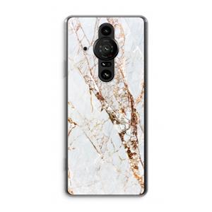 CaseCompany Goud marmer: Sony Xperia Pro-I Transparant Hoesje