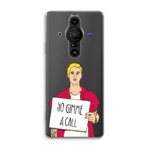 CaseCompany Gimme a call: Sony Xperia Pro-I Transparant Hoesje