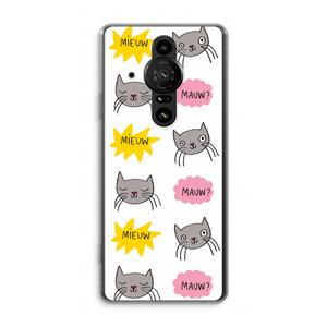 CaseCompany Meow: Sony Xperia Pro-I Transparant Hoesje