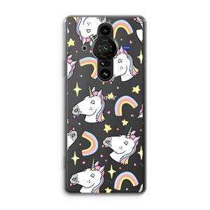 CaseCompany Rainbow Unicorn: Sony Xperia Pro-I Transparant Hoesje