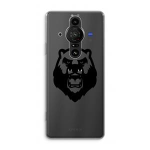 CaseCompany Angry Bear (black): Sony Xperia Pro-I Transparant Hoesje