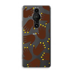 CaseCompany Hands dark: Sony Xperia Pro-I Transparant Hoesje