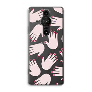 CaseCompany Hands pink: Sony Xperia Pro-I Transparant Hoesje