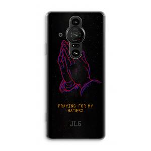 CaseCompany Praying For My Haters: Sony Xperia Pro-I Transparant Hoesje