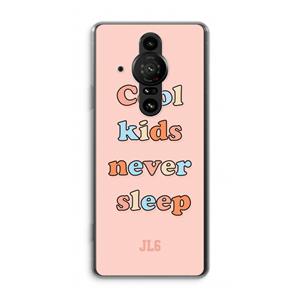 CaseCompany Cool Kids Never Sleep: Sony Xperia Pro-I Transparant Hoesje