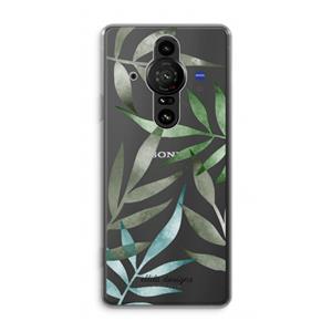 CaseCompany Tropical watercolor leaves: Sony Xperia Pro-I Transparant Hoesje