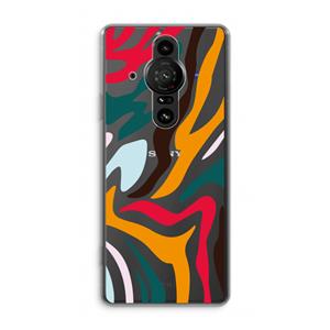 CaseCompany Colored Zebra: Sony Xperia Pro-I Transparant Hoesje