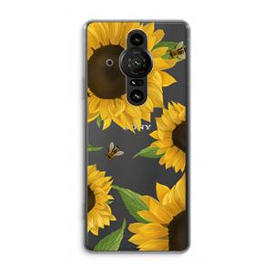 CaseCompany Sunflower and bees: Sony Xperia Pro-I Transparant Hoesje