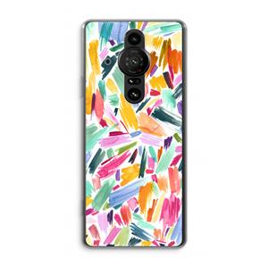 CaseCompany Watercolor Brushstrokes: Sony Xperia Pro-I Transparant Hoesje