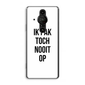CaseCompany Ik pak nooit op: Sony Xperia Pro-I Transparant Hoesje