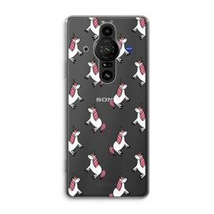 CaseCompany Eenhoorns overal: Sony Xperia Pro-I Transparant Hoesje