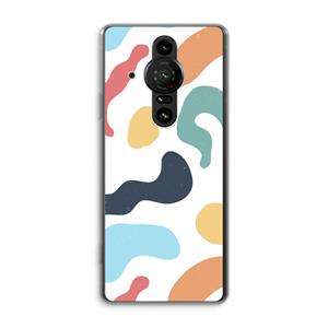 CaseCompany Memphis Shapes Blue: Sony Xperia Pro-I Transparant Hoesje